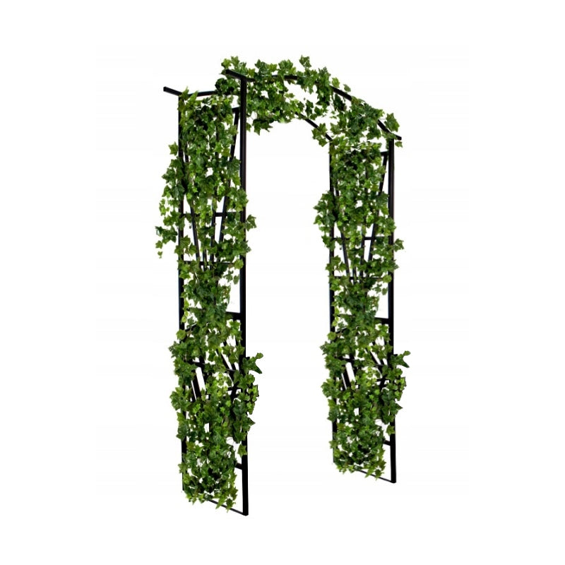 Pergola decorativa pentru gradina, suport plante cataratoare, structura otel, 114x45x208 cm, negru