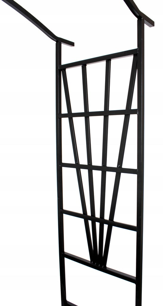 Pergola decorativa pentru gradina, suport plante cataratoare, structura otel, 114x45x208 cm, negru