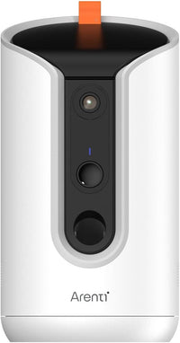 Camera supraveghere Arenti, 2K, 3MP, pentru animale de casa, cu dispenser de boabe, wireless 2.4/5 GHz, microSD max 256GB, detectie miscare si latrat, night vision 10m, audio bidirectional, pan si tilt, "PETCAM1T" (timbru verde 0.8 lei)