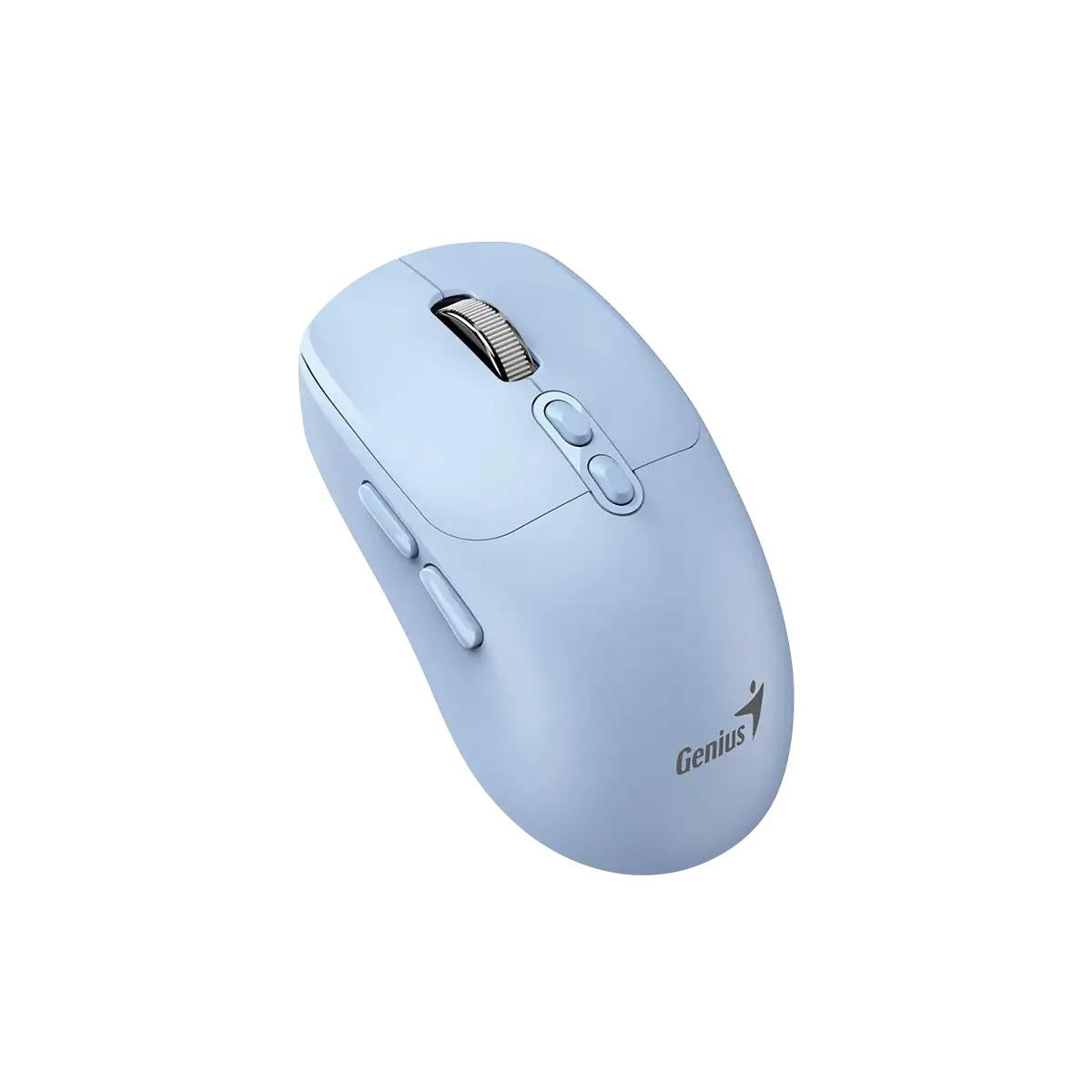 MOUSE Genius "NX-8080S", PC sau NB, wireless 2.4GHz, Bluetooth, optic, 1600 dpi, butoane/scroll 6/1, acumulator, buton Copilot, albastru deschis, "31030042402" 4710268262480