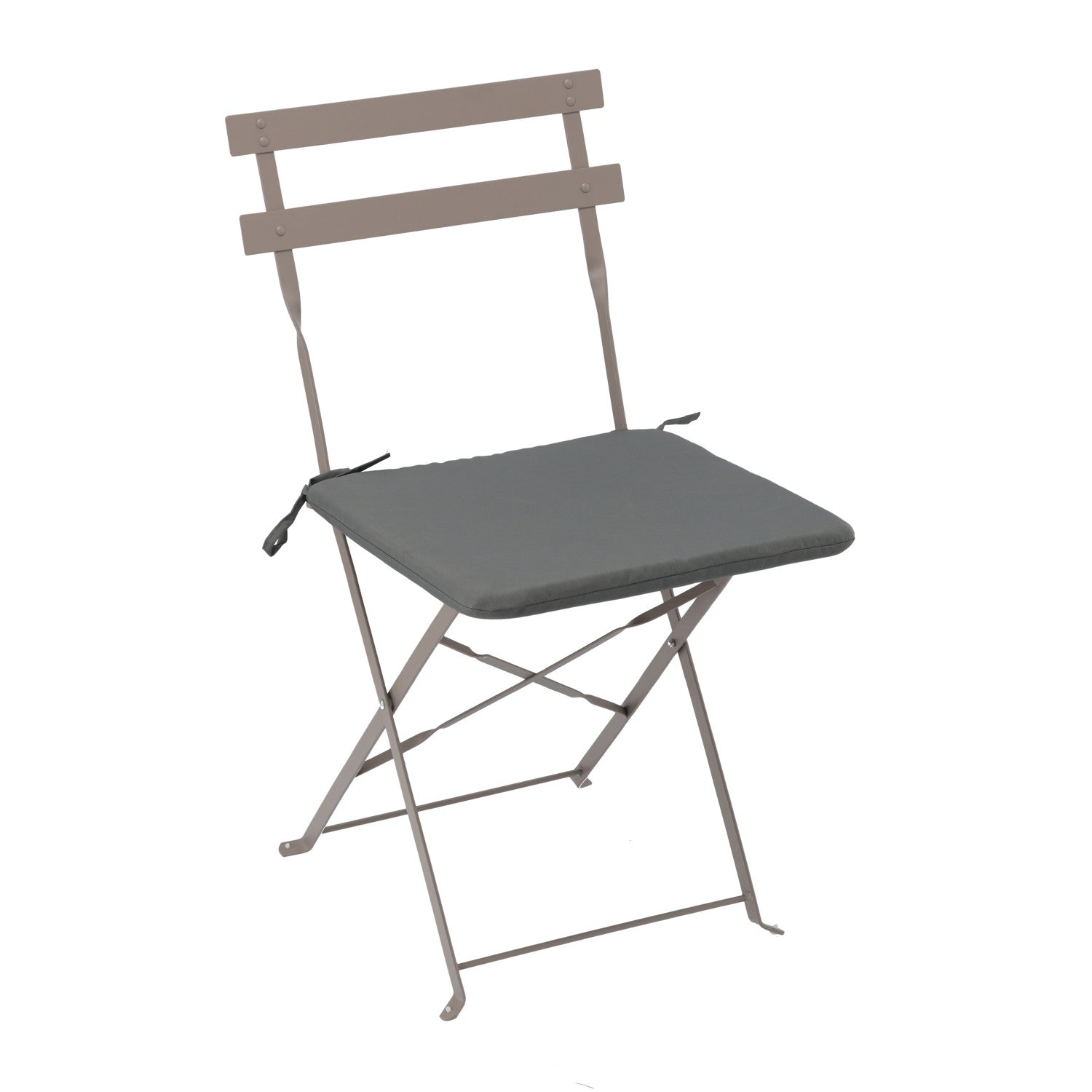 Perna scaun 40x40x3 cm, poliester impermeabil, cu fermoar si prindere, gri inchis