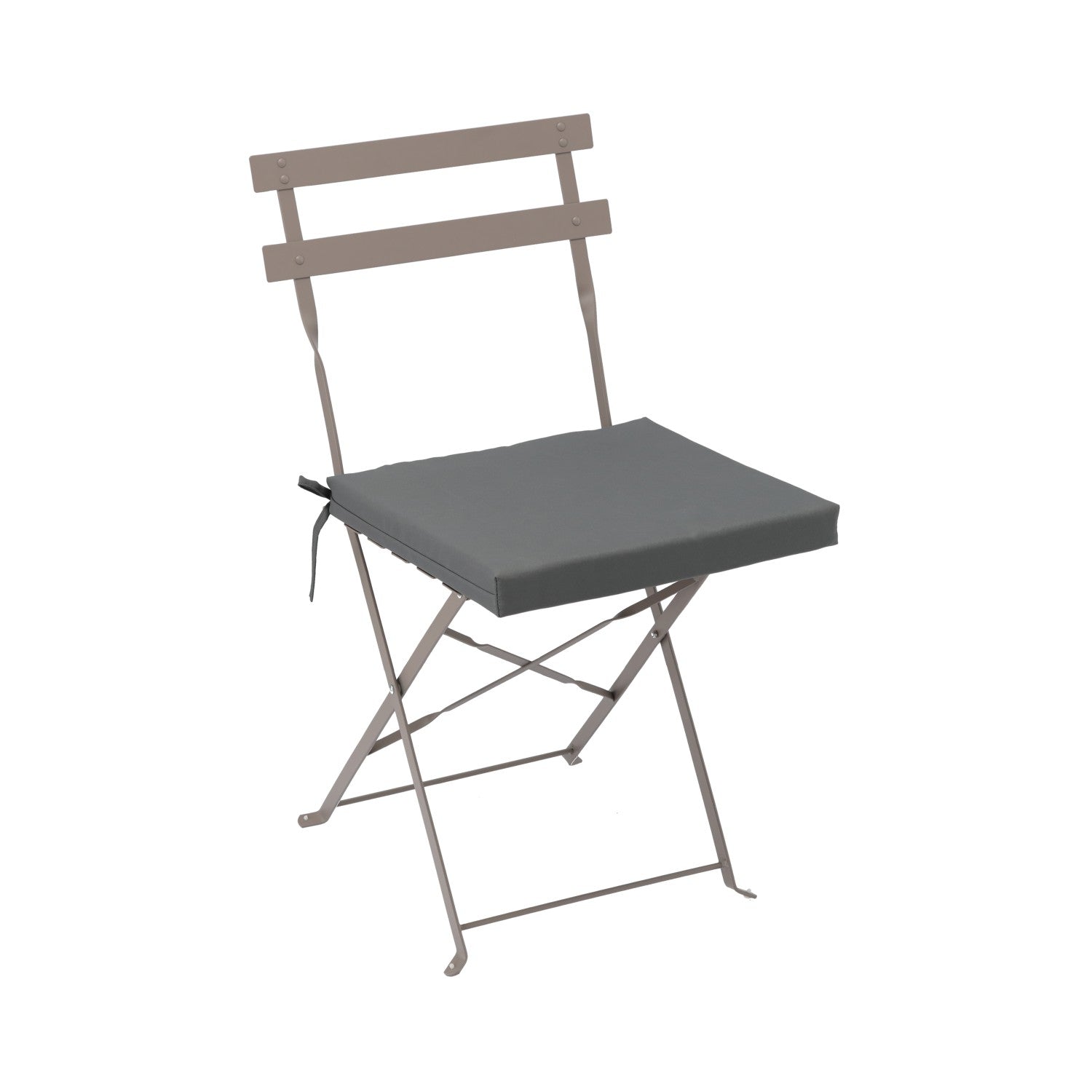 Perna scaun 40x40x5 cm, poliester impermeabil, cu fermoar si prindere, gri inchis
