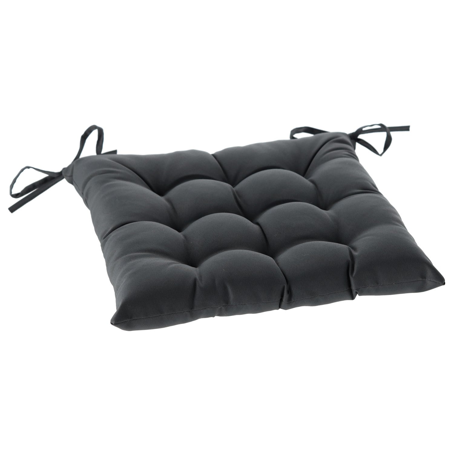 Perna scaun 40x40x6 cm, matlasata, poliester impermeabil, cu prindere, gri inchis