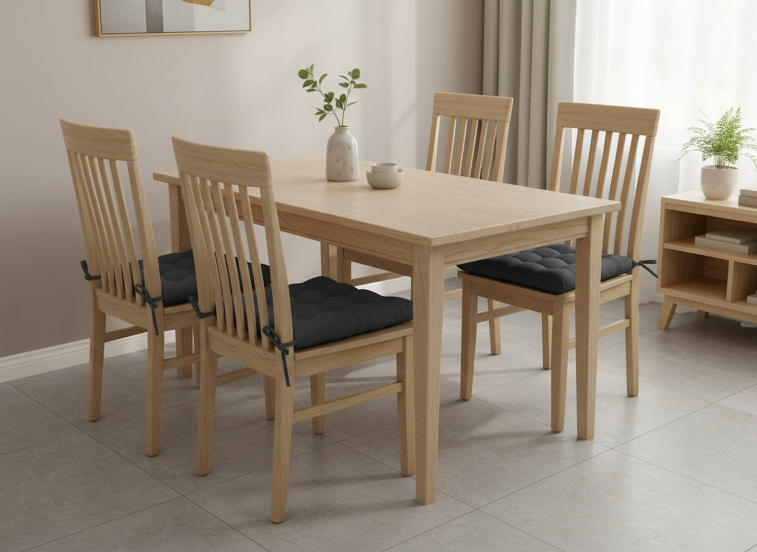 Perna scaun 40x40x6 cm, matlasata, poliester impermeabil, cu prindere, gri inchis