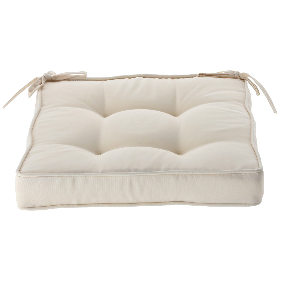 Perna scaun 40x40x6 cm, colturi drepte, poliester impermeabil, cu prindere, bej