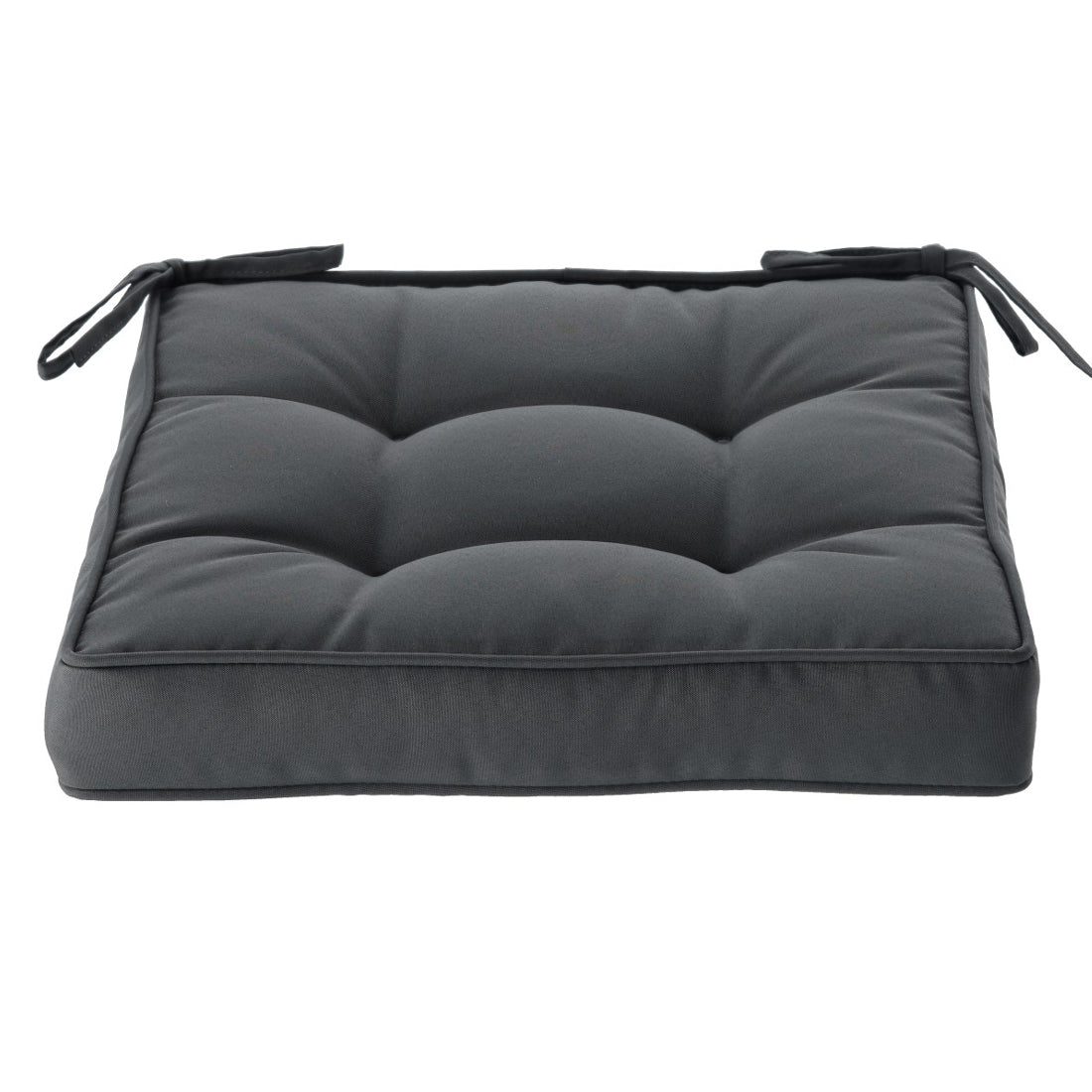 Perna scaun 40x40x6 cm, colturi drepte, poliester impermeabil, cu prindere, gri inchis