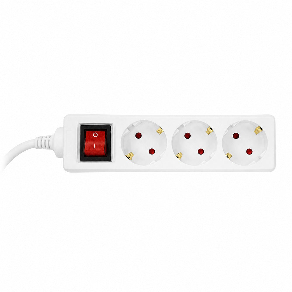 PRELUNGITOR SPACER, Schuko x 3, conectare prin Schuko (T), cablu 1.5 m, 16 A, protectie copii, alb, "PP-3-15"