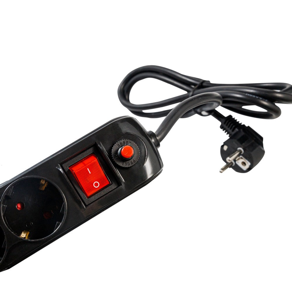 PRELUNGITOR SPACER, Schuko x 5, conectare prin Schuko (T), USB x 2, cablu 1.8 m, 16 A, max. 3500W, protectie supratensiune, negru, 45506867 "PP-5-18B-USB"
