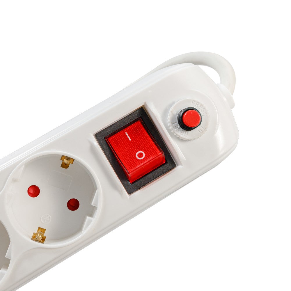 PRELUNGITOR SPACER, Schuko x 5, conectare prin Schuko (T), USB x 2, cablu 3 m, 16 A, max. 3500W, protectie supratensiune, alb, "PP-5-30 USB"/45505960