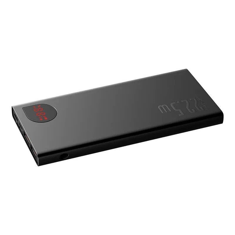 POWER BANK Baseus Adaman Metal, 10000mAh, PD 3.0 + QC 3.0 22.5W, 2 x USB; 1 x USB Type-C, digital display pt. status baterie, total 3A, negru, "PPAD070001" - 6932172618292