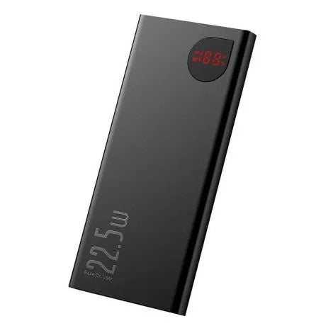 POWER BANK Baseus Adaman Metal, 10000mAh, PD 3.0 + QC 3.0 22.5W, 2 x USB; 1 x USB Type-C, digital display pt. status baterie, total 3A, negru, "PPAD070001" - 6932172618292
