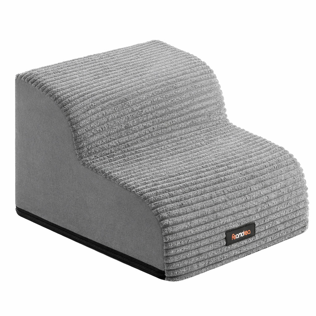 Scara pentru caini cu 2 trepte, design confortabil pentru articulatii, 40x40x30 cm, gri