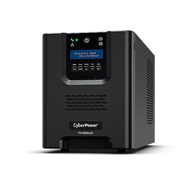 UPS CYBER POWER Line Int. cu Sinusoida Pura,tower,1000VA/900W,AVR,8xIEC,LCD,1xRBP0106,Backup 4-12 min,incarcare 8h,USB,RS232,GreenP,serie PR "PR1000ELCD"