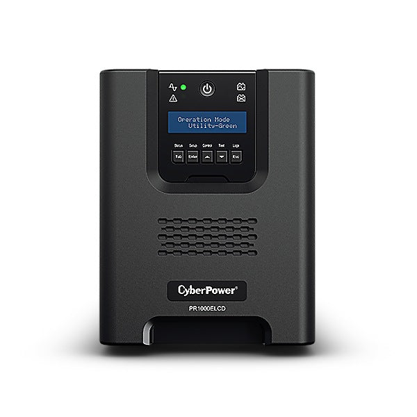 UPS CYBER POWER Line Int. cu Sinusoida Pura,tower,1000VA/900W,AVR,8xIEC,LCD,1xRBP0106,Backup 4-12 min,incarcare 8h,USB,RS232,GreenP,serie PR "PR1000ELCD"