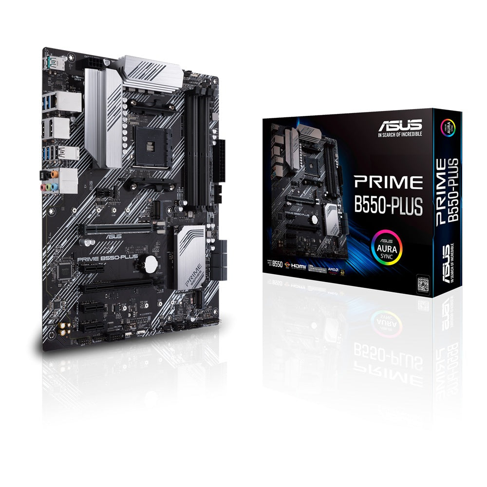 PLACA de BAZA Asus "PRIME B550-PLUS", skt AM4, ATX, AMD B550, 4 x DDR4, max. 128 GB, 6 x SATA, 2 x M.2, 7.1, "PRIME B550-PLUS"