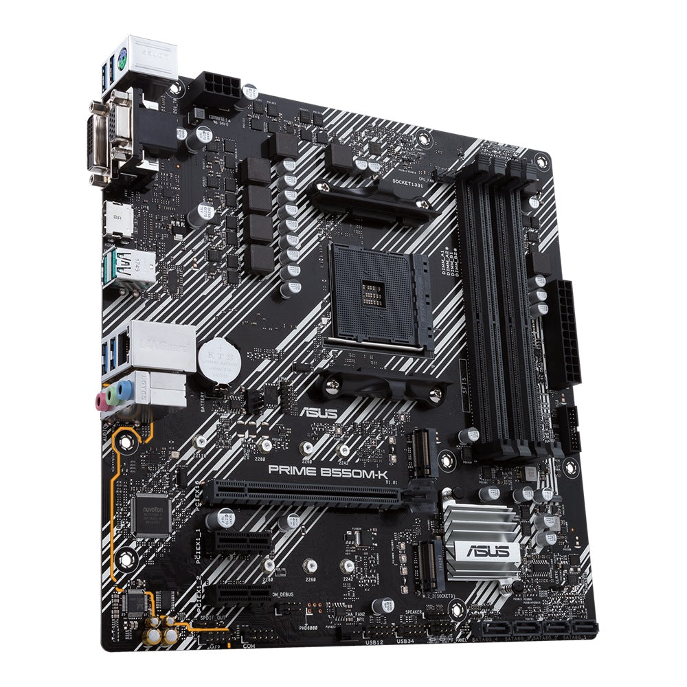 PLACA de BAZA Asus "PRIME B550M-K", skt AM4, mATX, AMD B550, 4 x DDR4, max. 128 GB, 4 x SATA, 3 x M.2, 7.1, "PRIME B550M-K"