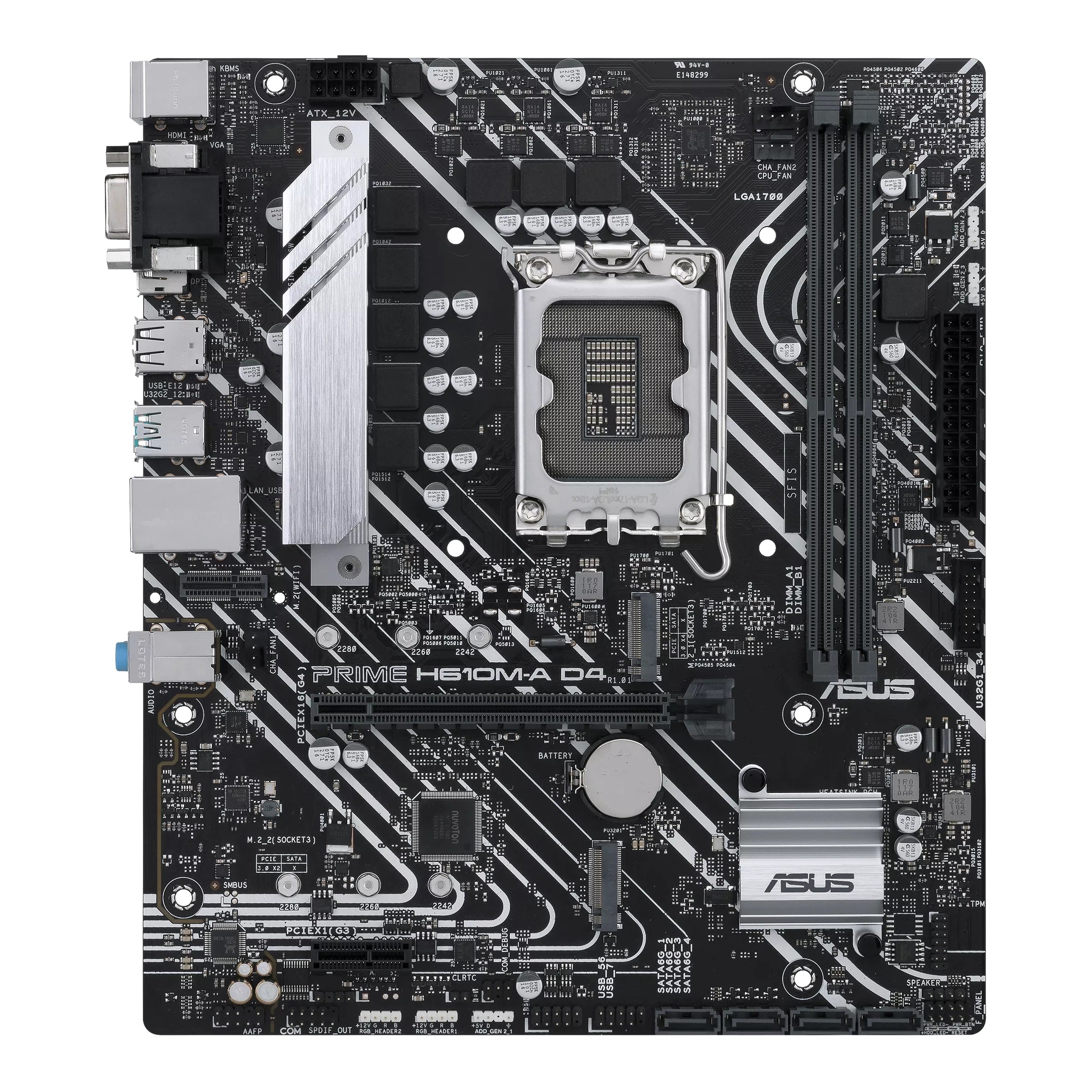 PLACA de BAZA Asus "PRIME H610M-A D4-CSM", skt LGA 1700, mATX, Intel H610, 2 x DDR4, max. 64 GB, 4 x SATA, 2 x M.2, 7.1, "PRIME H610M-A D4-CSM"