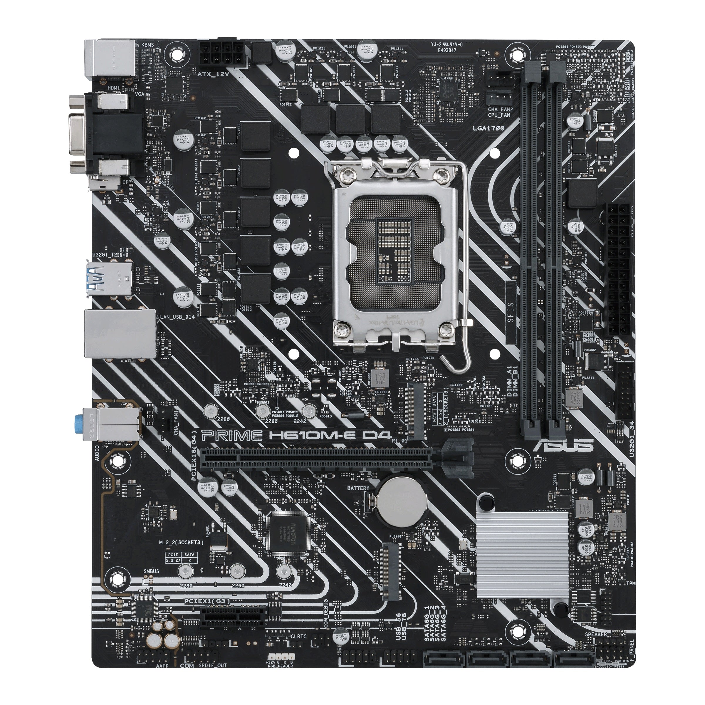 PLACA de BAZA Asus "PRIME H610M-E D4-CSM", skt LGA 1700, mATX, Intel H610, 2 x DDR4, max. 64 GB, 4 x SATA, 2 x M.2, 7.1, "PRIME H610M-E D4-CSM"