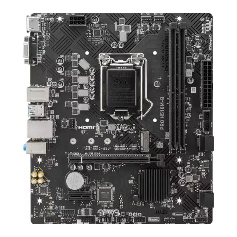 MSI PRO H510M-B DDR4, mATX, Chipset H470 (supports only 10th Intel processors), Socket 1200, DDR4/2933MHz, 1xPCIe x16 slots, 1xM.2 slots, 1xHDMI, 1xVGA, 2xUSB 3.2 Gen1, 4xUSB 2.0, 3Y 