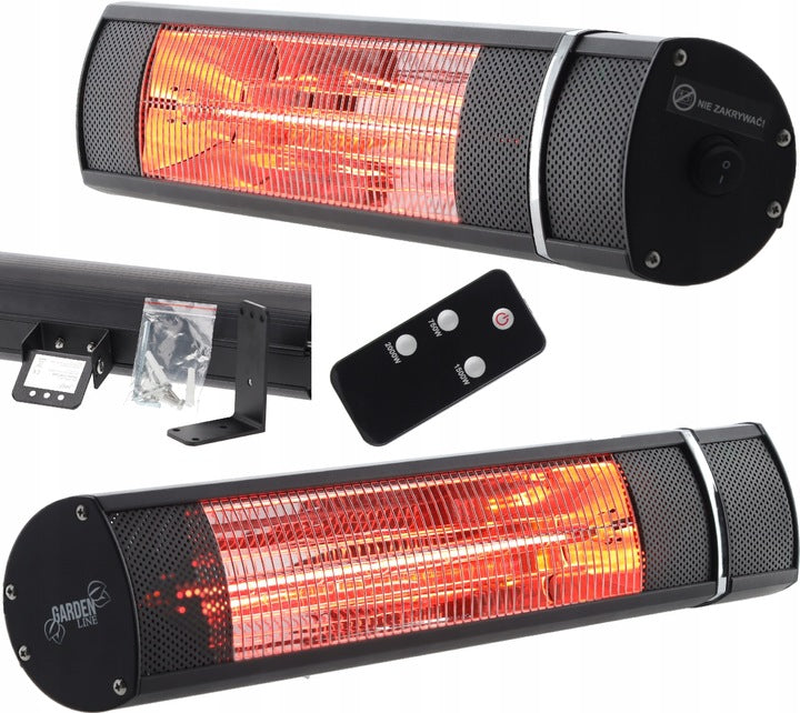 Incalzitor cu infrarosu 2000W pentru interior si exterior acoperit, 3 trepte putere, telecomanda, IP65