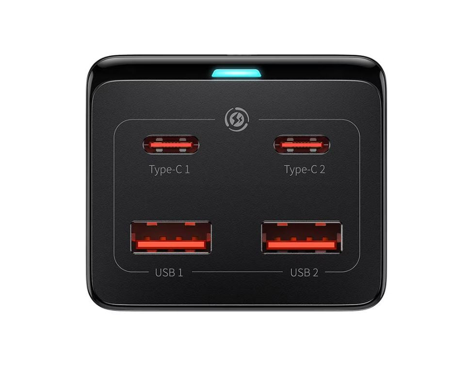 INCARCATOR RETEA Baseus GaN3 Pro Powerstrip,QC 100W,1xAC,2xUSB Type-C Output 5V/3A,2 x USB,include cablu USB Type-C la USB Type-C 100W, 1m, negru "PSZM000401" - 6932172604233