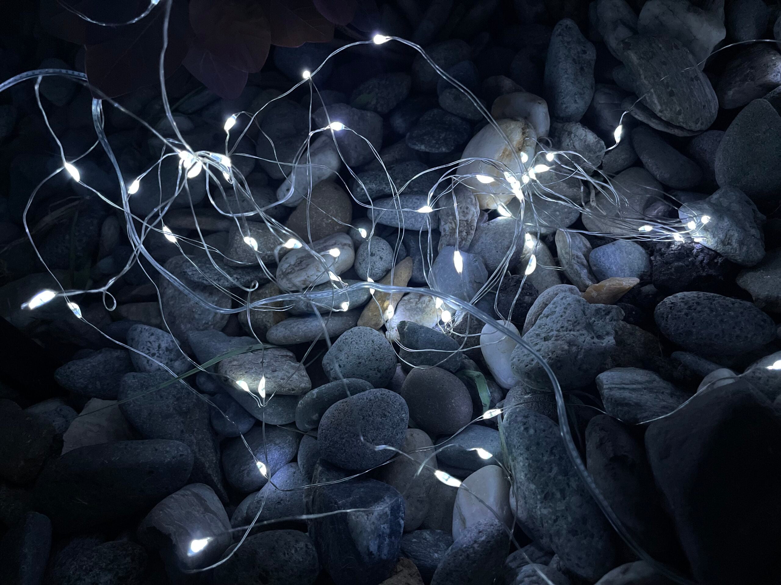 Ghirlanda luminoasa liniara, 100 LED-uri, 990cm, incarcare solara, alb rece