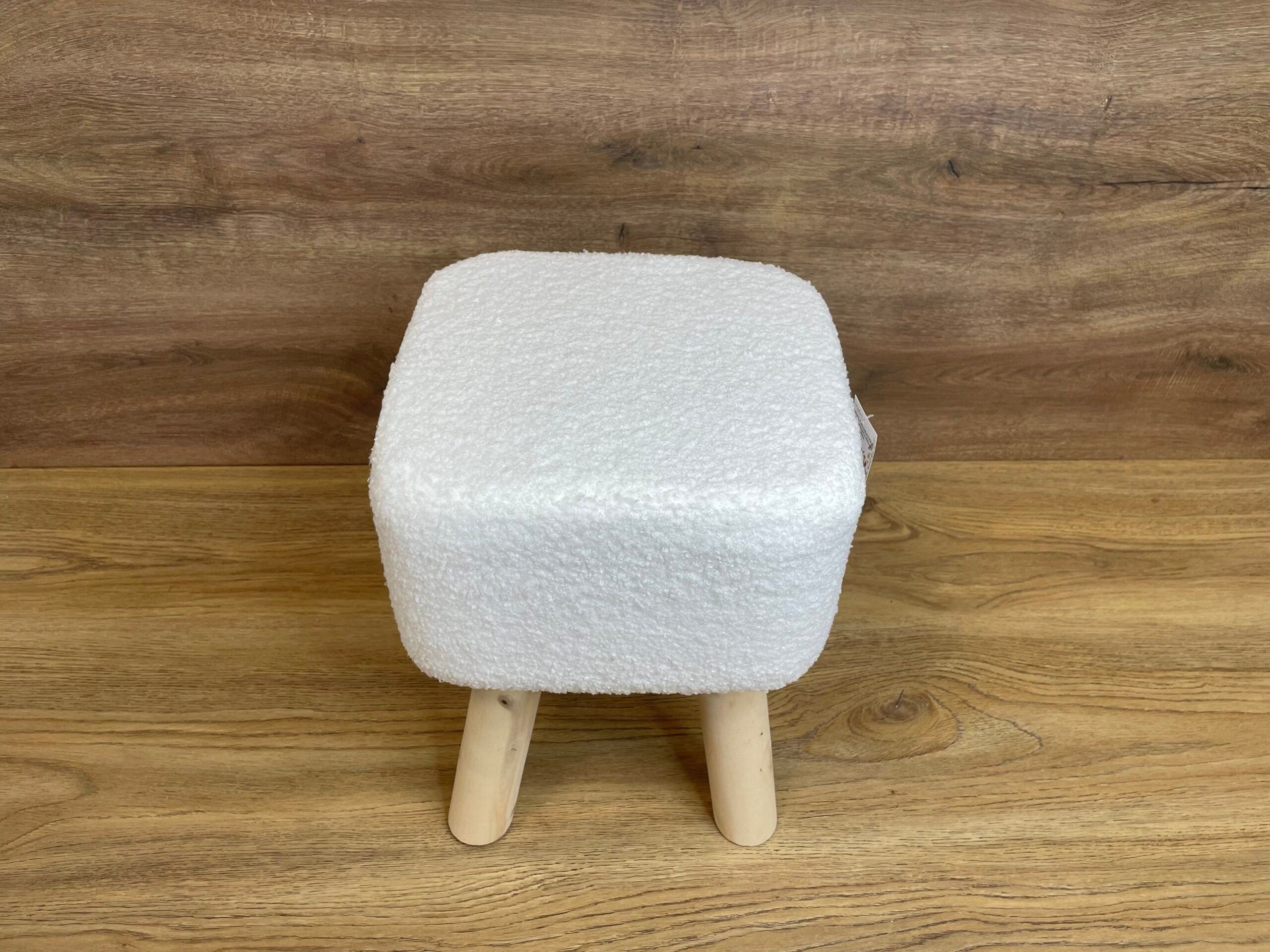 Taburet pentru copii, patrat, 26x26x34cm, maxim 50kg, alb - 4