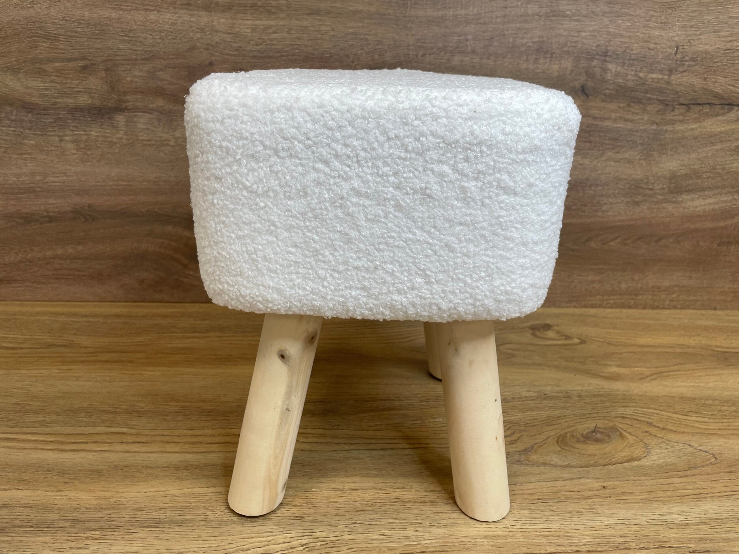 Taburet pentru copii, patrat, 26x26x34cm, maxim 50kg, alb - 5