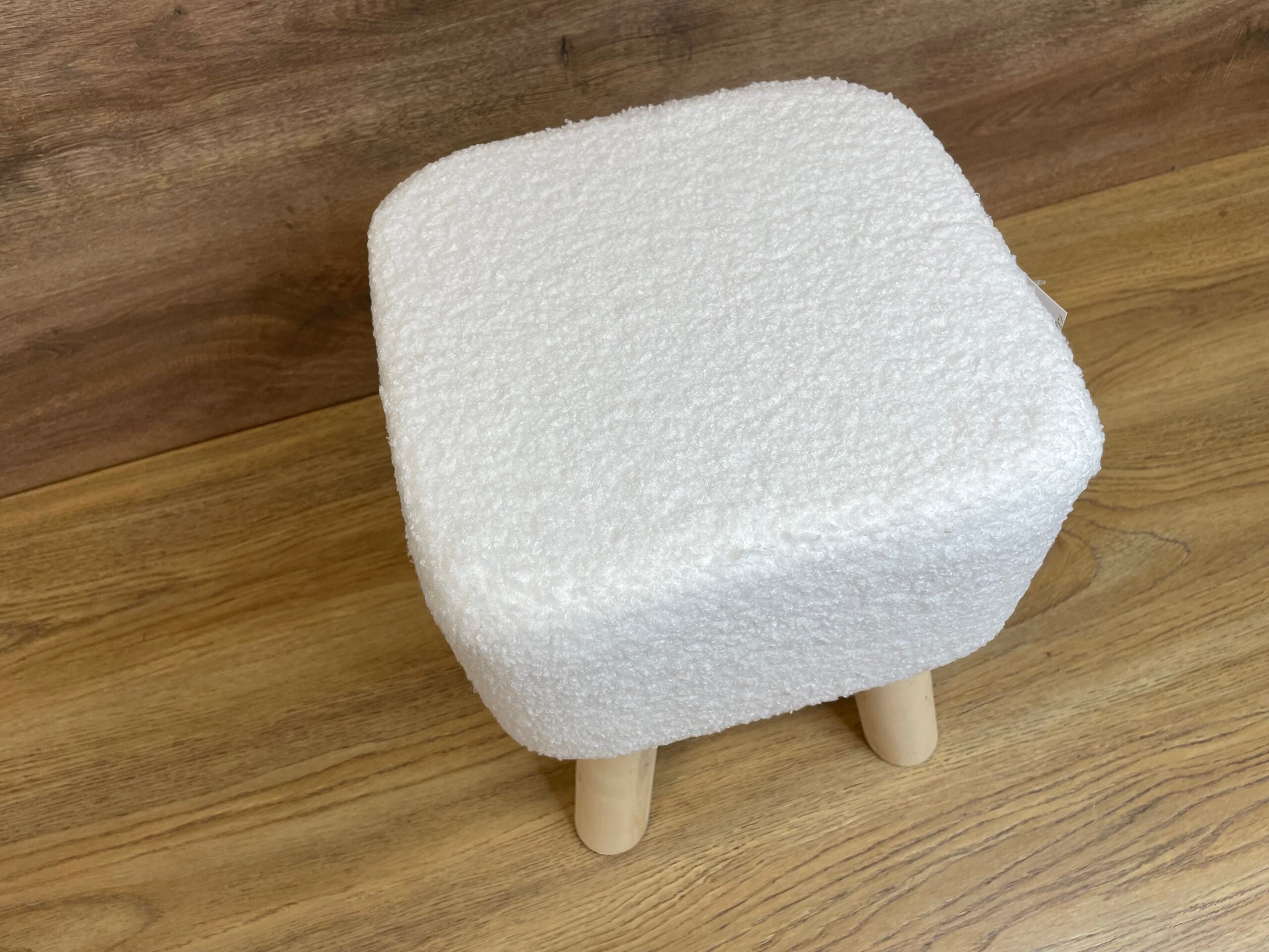 Taburet pentru copii, patrat, 26x26x34cm, maxim 50kg, alb - 7
