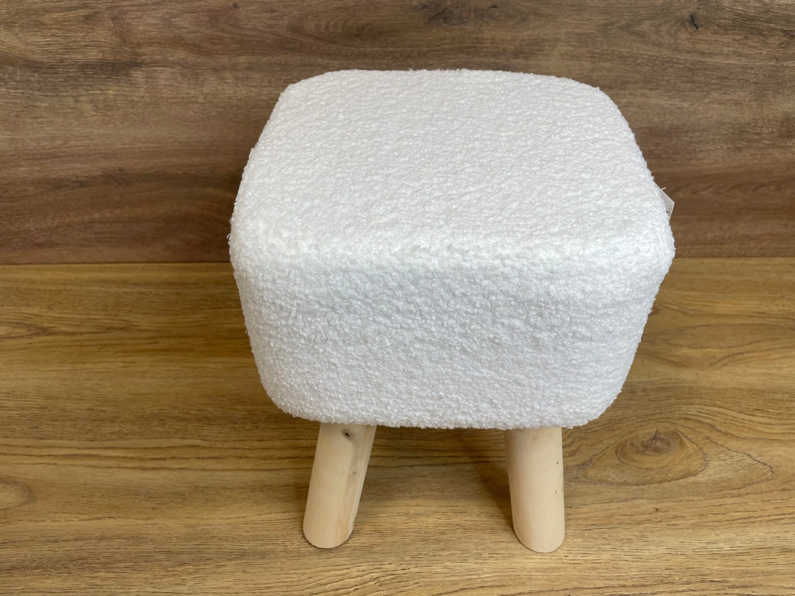 Taburet pentru copii, patrat, 26x26x34cm, maxim 50kg, alb - 8