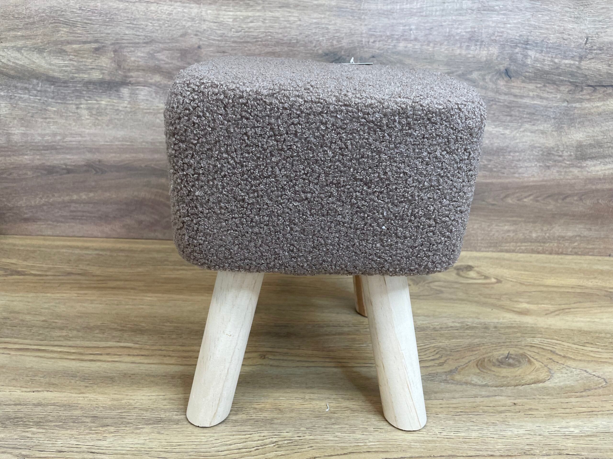 Taburet pentru copii, patrat, 26x26x34cm, maxim 50kg, maro