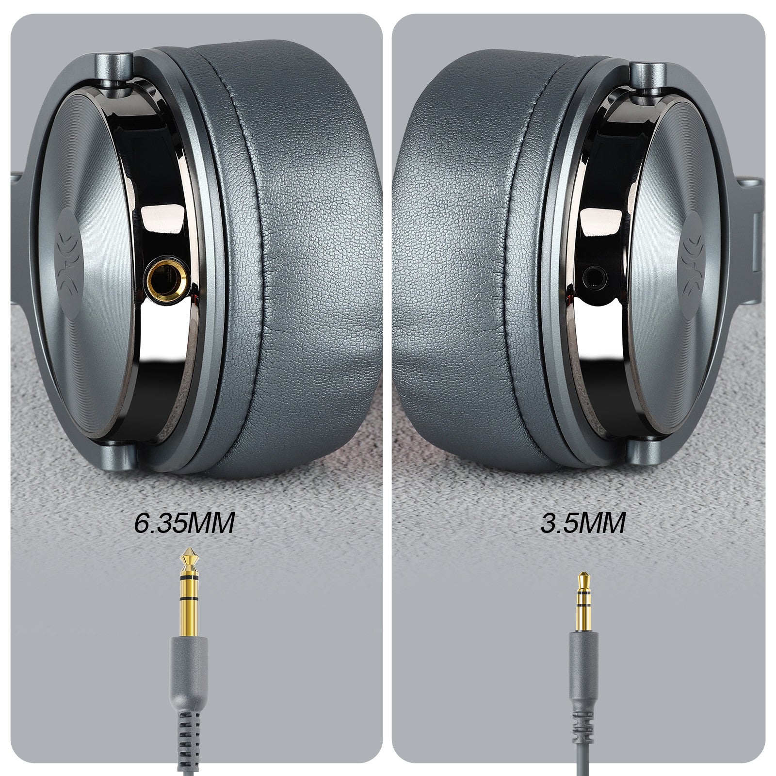 Casca OneOdio cu fir detasabil, tip over ear, utilizare profesionala, DJ, conectare prin Jack 3.5 mm | Jack 6.35 mm, difuzor 50 mm, impedanta 32 Ohm, gri, "Pro50-Deep-Grey" (timbru verde 0.8lei)