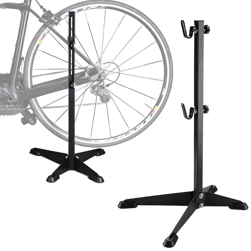 Suport service pentru biciclete cu inaltime reglabila, otel si cauciuc, 30 kg, negru