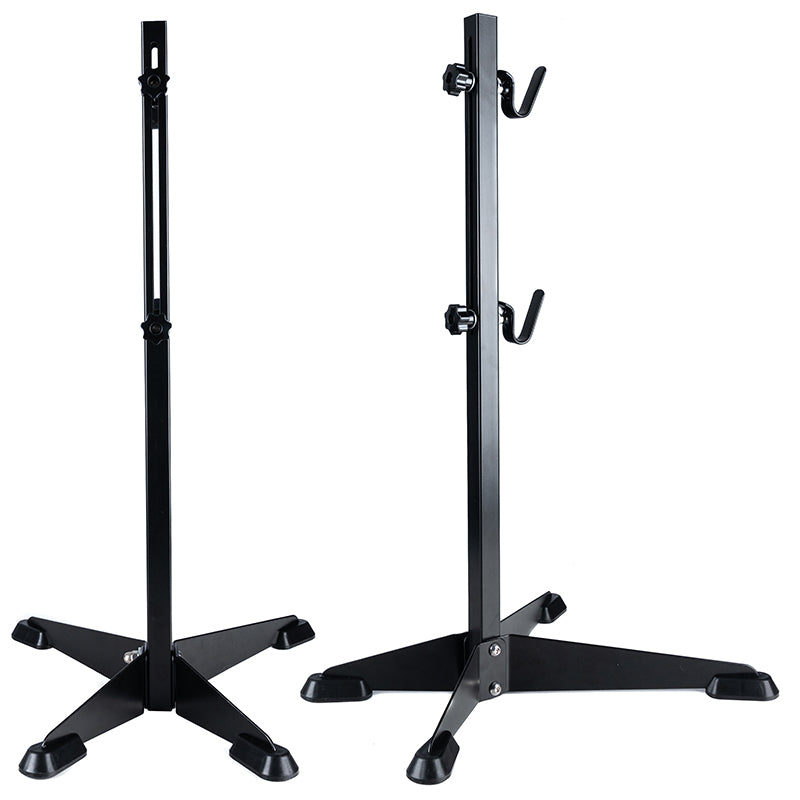 Suport service pentru biciclete cu inaltime reglabila, otel si cauciuc, 30 kg, negru