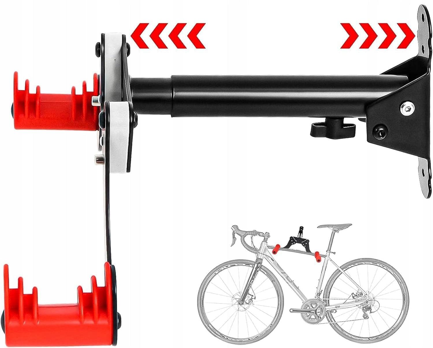 Suport biciclete pliabil pentru perete, metal, 45x36x20 cm