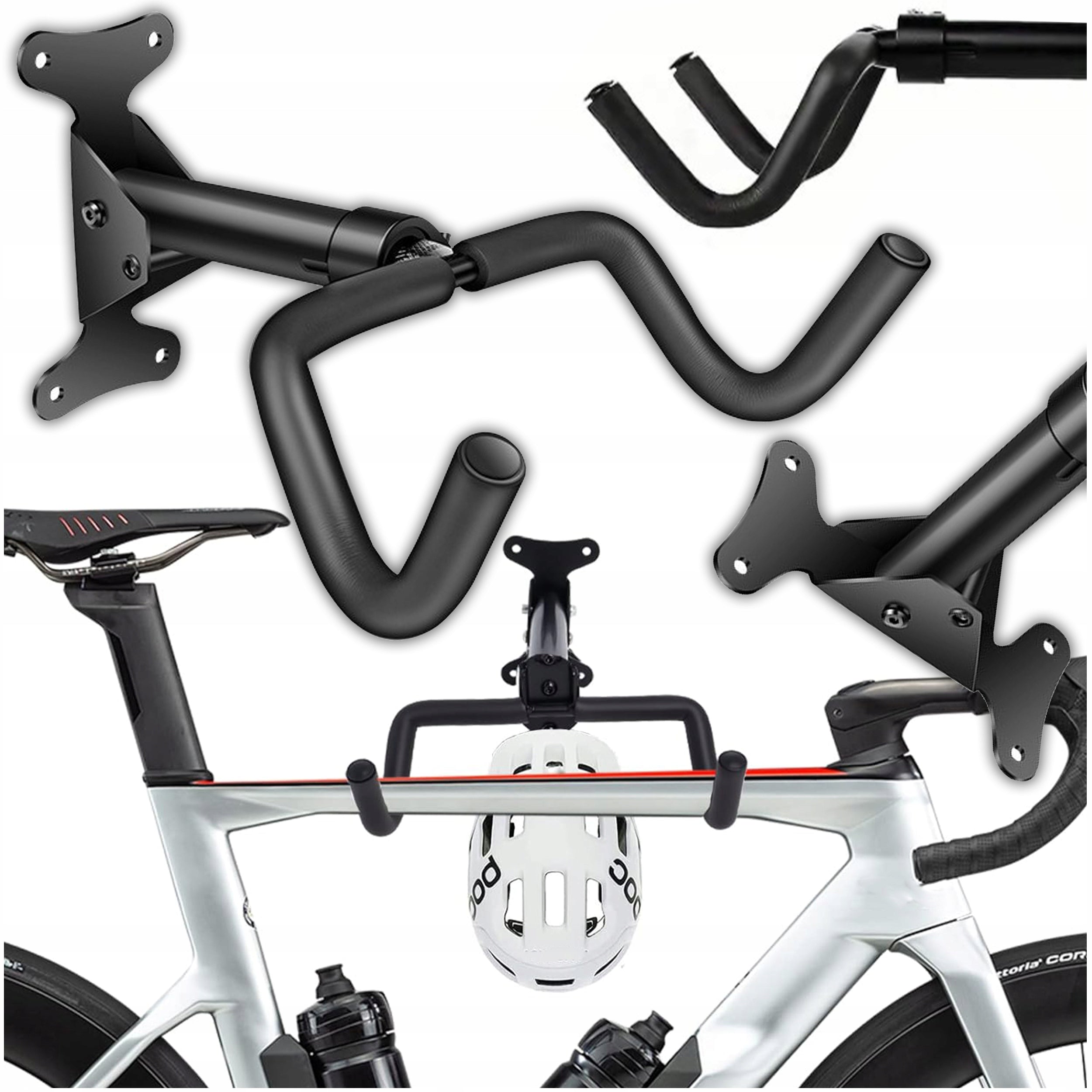 Suport bicicleta pliabil pentru perete, cu unghi reglabil, metal, 36x26x15 cm