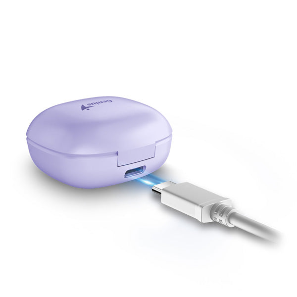 CASTI Genius, "HS-M905BT", TWS, wireless, intraauriculare - butoni, pt smartphone, microfon pe casca, conectare prin Bluetooth 5.3, violet, USB-C, "31710025401", (timbru verde 0.18 lei)