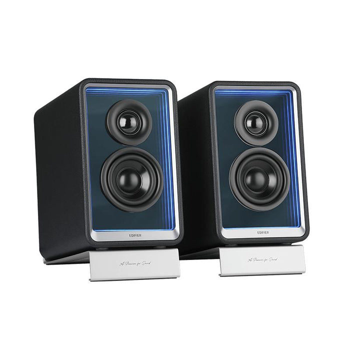 BOXE Edifier 2.0, RMS: 70W (2 x 15W, 2 x 20W), Bluetooth 5.3, USB-C, USB-A, AUX, sub-out, GaN charger 65W, black, "QR65-BK" –
