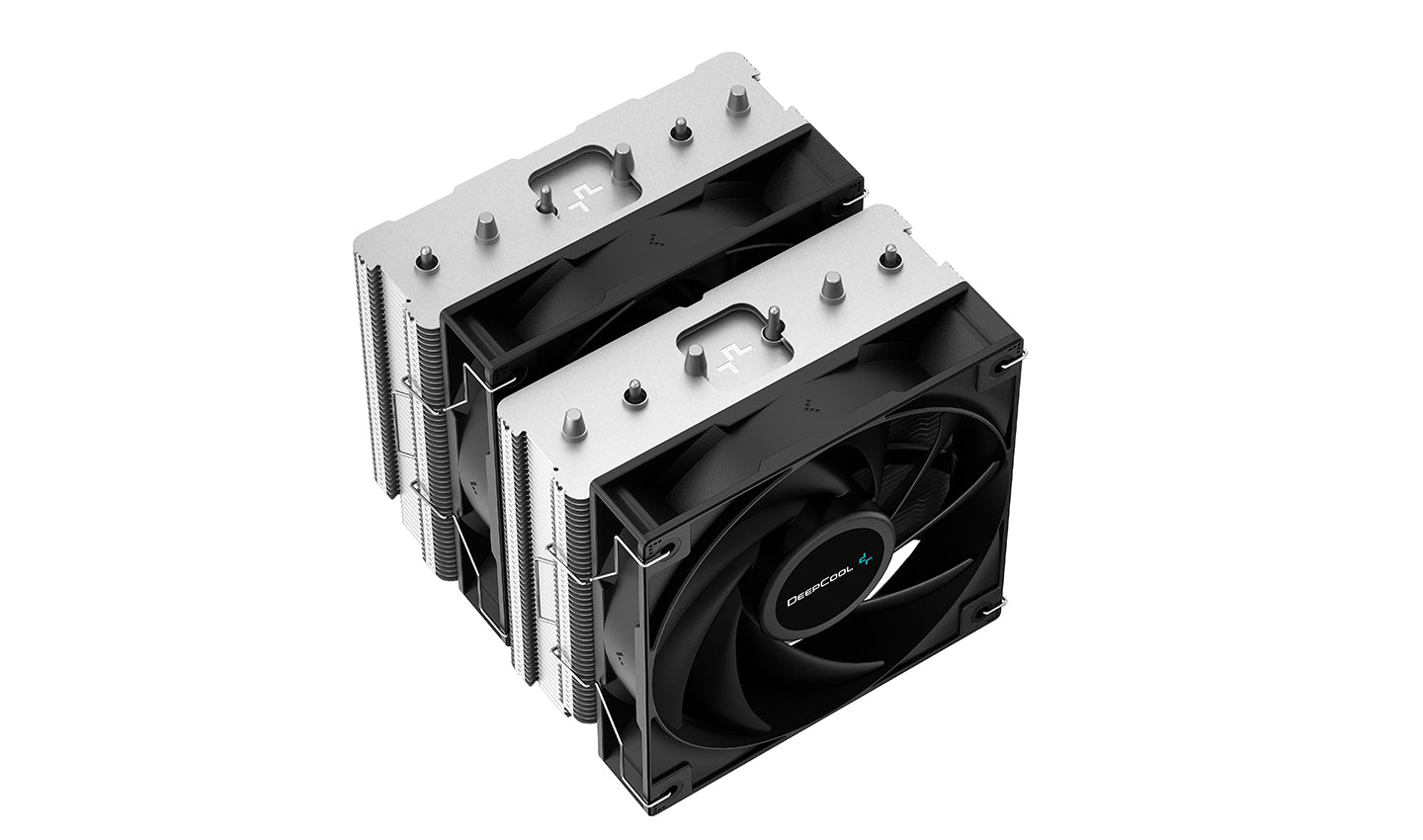 Cooler Deepcool "AG620", compatibil skt. Intel si AMD, racire cu aer, ventilator 120 mm x 2, 1850 rpm, inaltime cooler 157 mm, 6 heatpipe, "R-AG620-BKNNMN-G-1"