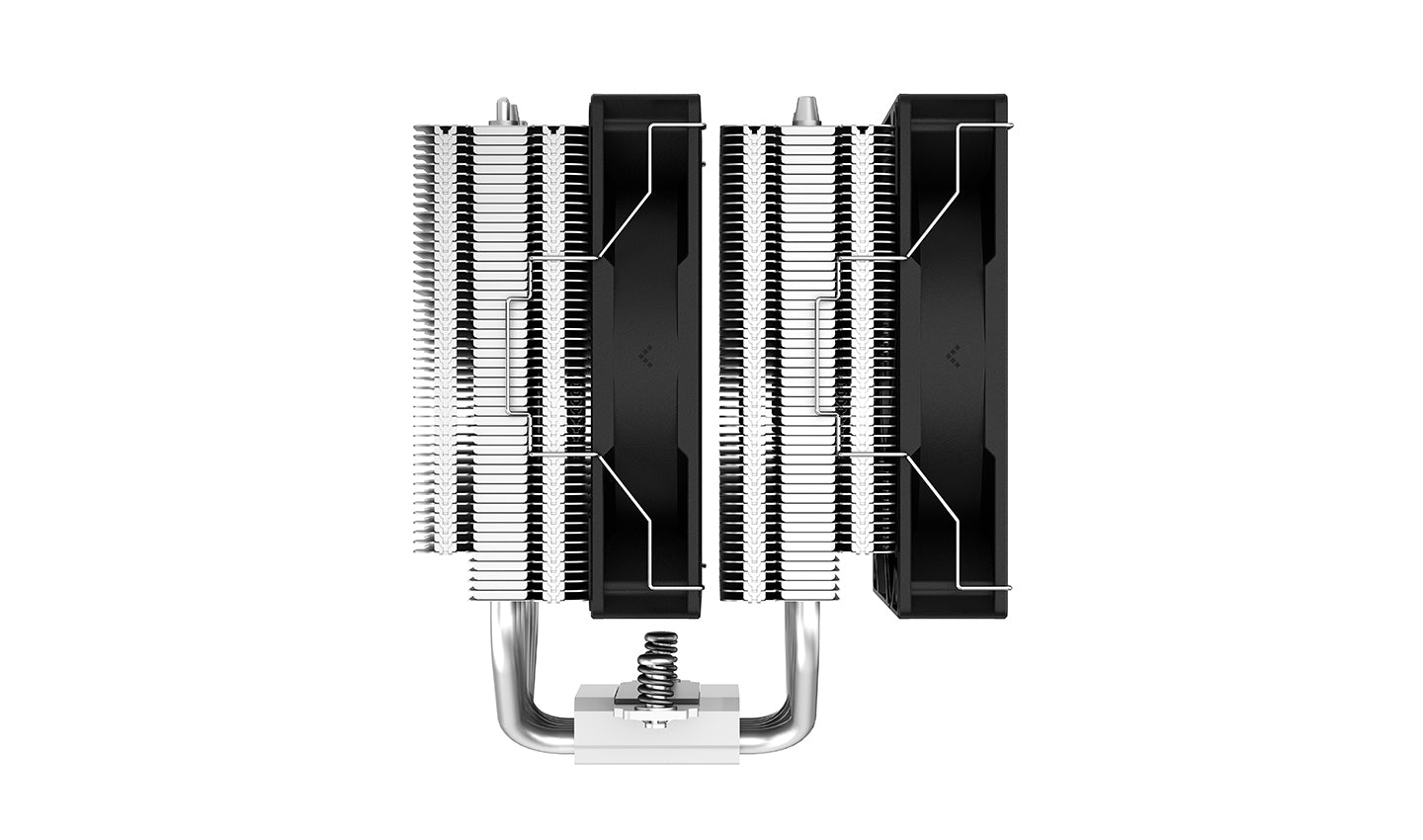 Cooler Deepcool "AG620", compatibil skt. Intel si AMD, racire cu aer, ventilator 120 mm x 2, 1850 rpm, inaltime cooler 157 mm, 6 heatpipe, "R-AG620-BKNNMN-G-1"