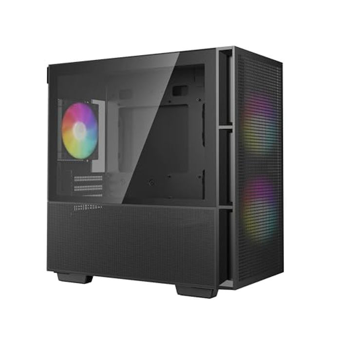 CARCASA DeepCool "CH360", Mini Tower, ATX, fara sursa, 3xfan, USB 3.2 gen 1 x 1, USB 2.0 x 2,audio,PSU shroud,4 sloturi expansiune,iluminare ARGB, negru "R-CH360-BKAPE3-G-1"