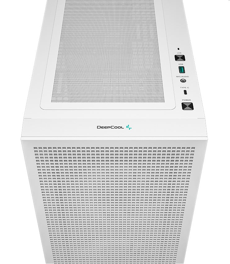 CARCASA DeepCool "CH360 WH", Mini Tower, ATX, fara sursa, 3xfan, USB 3.2 gen 1 x 1, USB 2.0 x 2, audio, PSU shroud,4 sloturi expansiune,iluminare ARGB,alb "R-CH360-WHAPE3-G-1"