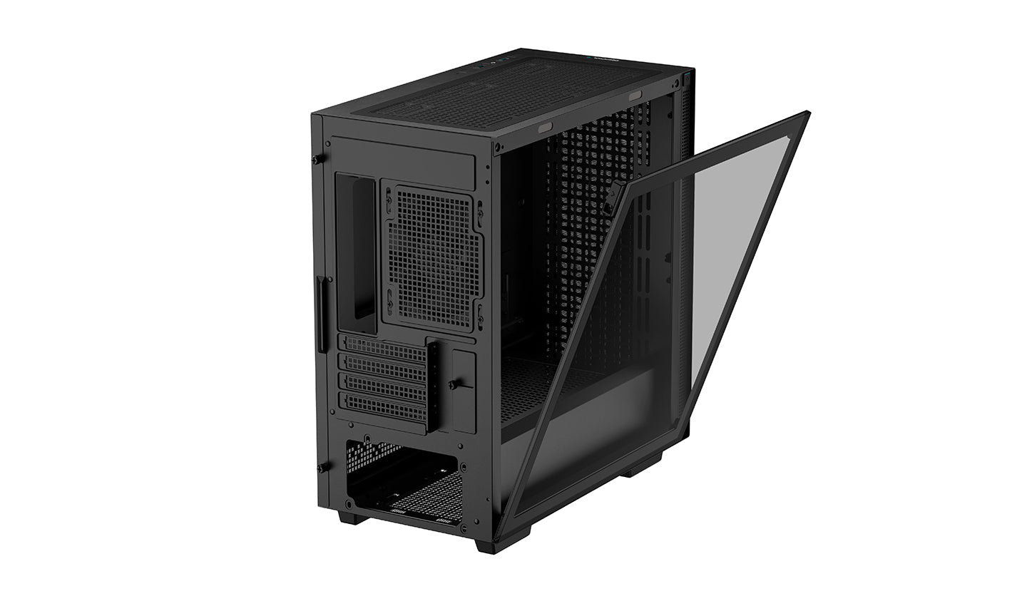 CARCASA DEEPCOOL CH370, Micro ATX, fara sursa, sticla securizata, 1 x 120mm fan, USB 3.0 x 2, Jack 3.5mm x 1, black, "R-CH370-BKNAM1-G-1"