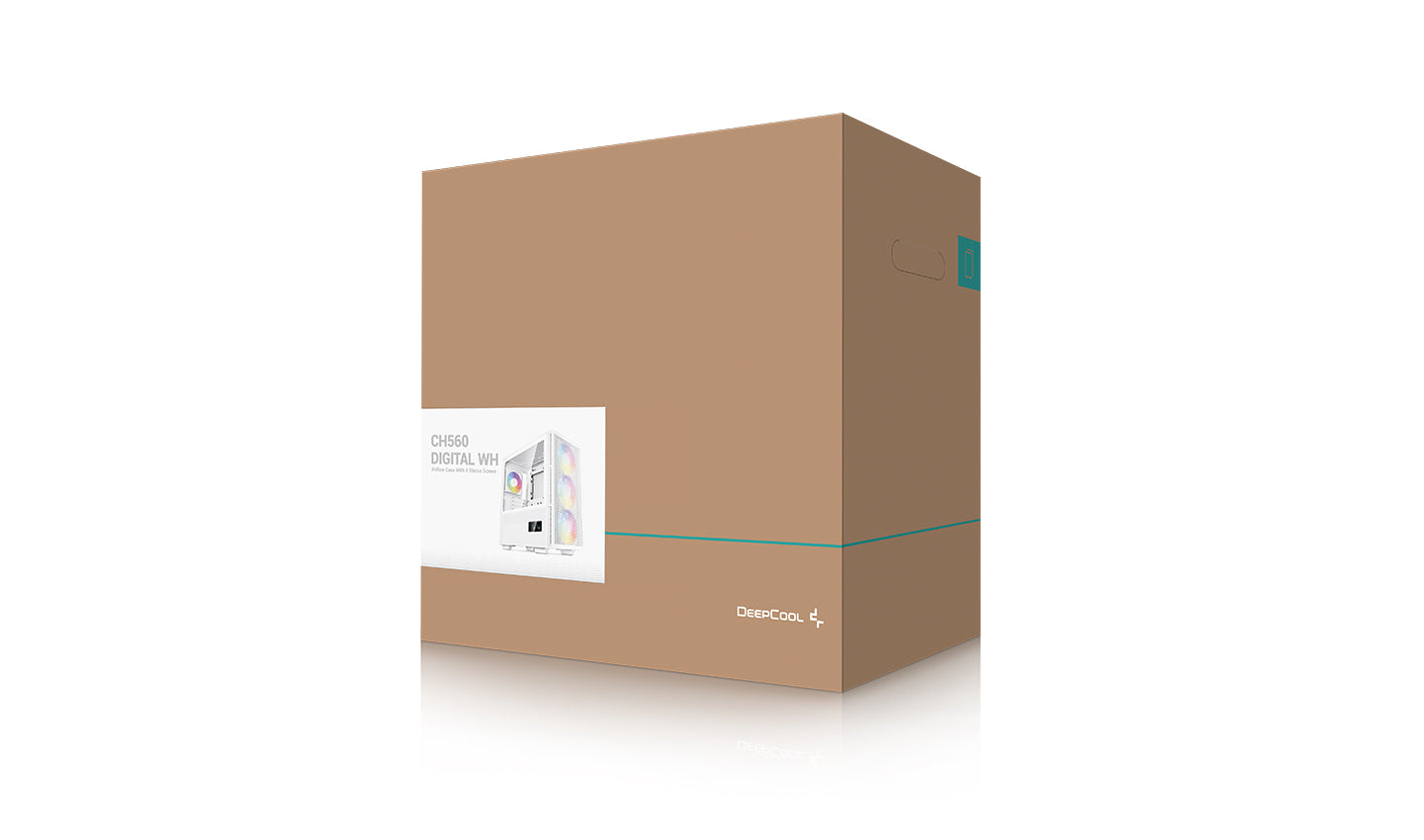 CARCASA DeepCool "CH560 DIGITAL WH", Middle Tower, ATX, fara sursa, sticla securizata,4 ventilatoare incluse,iluminare RGB, alb, USB 3.2 gen 1 x 1, USB Type-C x 1,Jack 3.5mm "R-CH560-WHAPE4D-G-1"