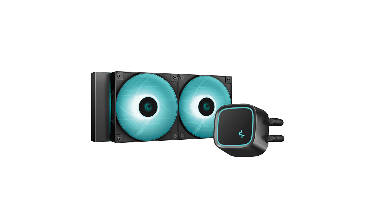 Cooler Deepcool "LE500 MARRS", compatibil skt. Intel si AMD, racire cu lichid, ventilator 120 mm x 2, 2250 rpm, iluminat verde, "R-LE500-BKLNMG-G-1"