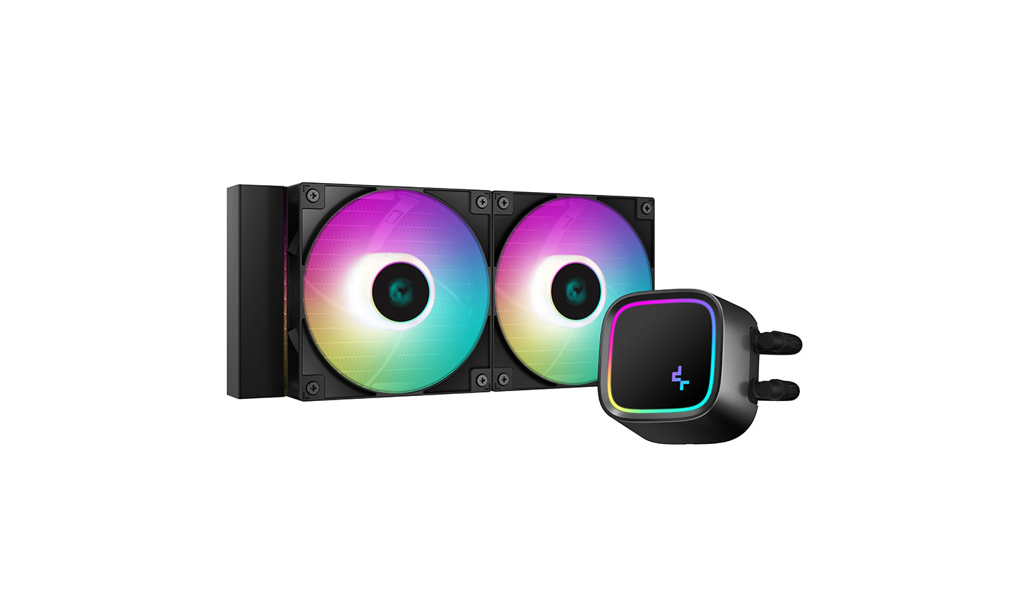 Cooler Deepcool "LE520", compatibil skt. Intel si AMD, racire cu lichid, ventilator 120 mm x 2, 2250 rpm, iluminat RGB, "R-LE520-BKAMMN-G-1"