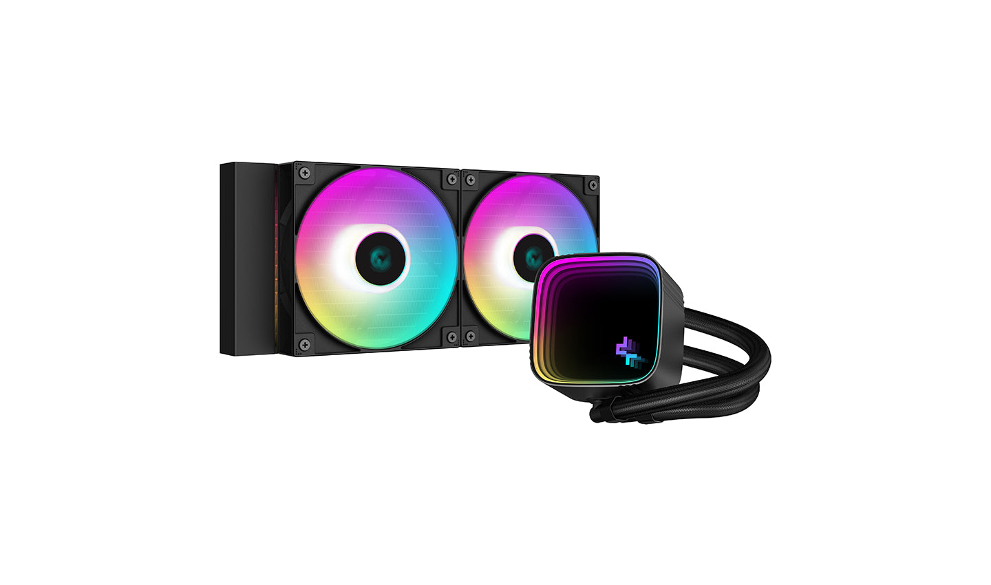 Cooler Deepcool "LS520 SE", compatibil skt. Intel si AMD, racire cu lichid, ventilator 120 mm x 2, 2250 rpm, iluminat RGB, "R-LS520-BKAMMM-G-1"
