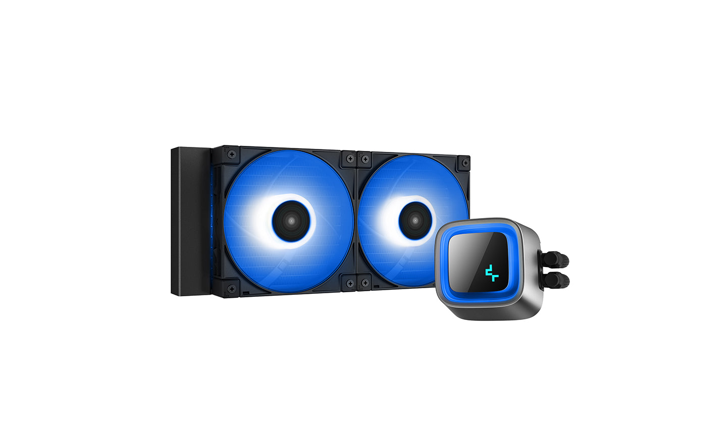 Cooler Deepcool "LS520", compatibil skt. Intel si AMD, racire cu lichid, ventilator 120 mm x 2, 2250 rpm, iluminat RGB, "R-LS520-BKAMNT-G-1"