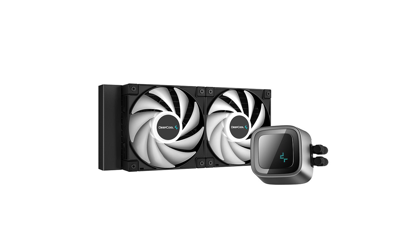 Cooler Deepcool "LS520", compatibil skt. Intel si AMD, racire cu lichid, ventilator 120 mm x 2, 2250 rpm, iluminat RGB, "R-LS520-BKAMNT-G-1"