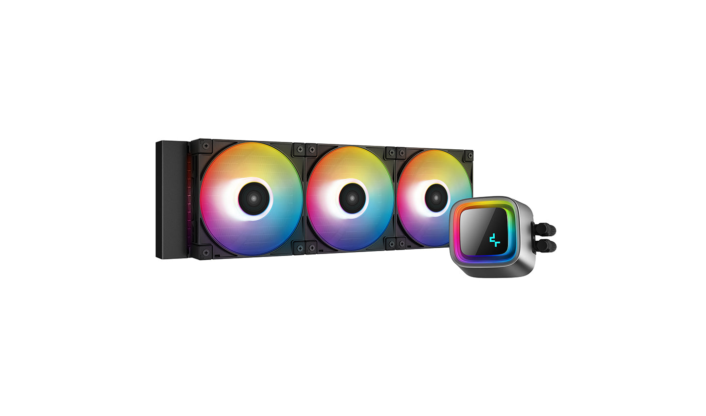 Cooler Deepcool "LS720", compatibil skt. Intel si AMD, racire cu lichid, ventilator 120 mm x 3, 2250 rpm, iluminat RGB, "R-LS720-BKAMNT-G-1"